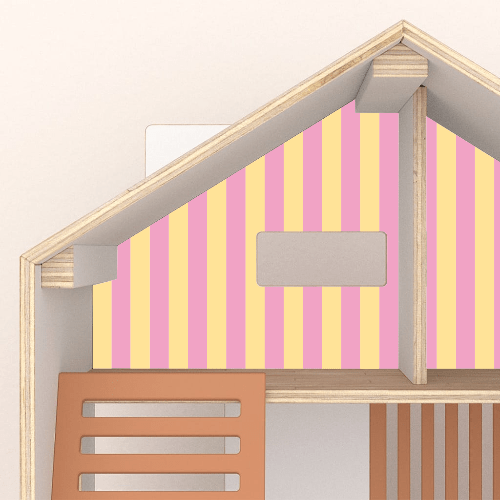 Bespoke Striped Dollhouse Wallpaper - PPLR_HIDDEN_PRODUCTs by Made of Sundays