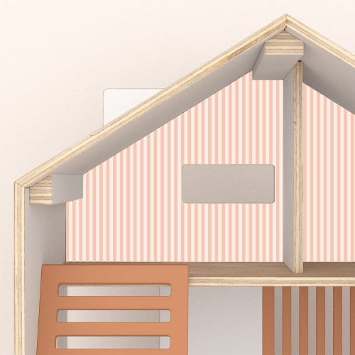 Bespoke Striped Dollhouse Wallpaper - PPLR_HIDDEN_PRODUCTs by Made of Sundays