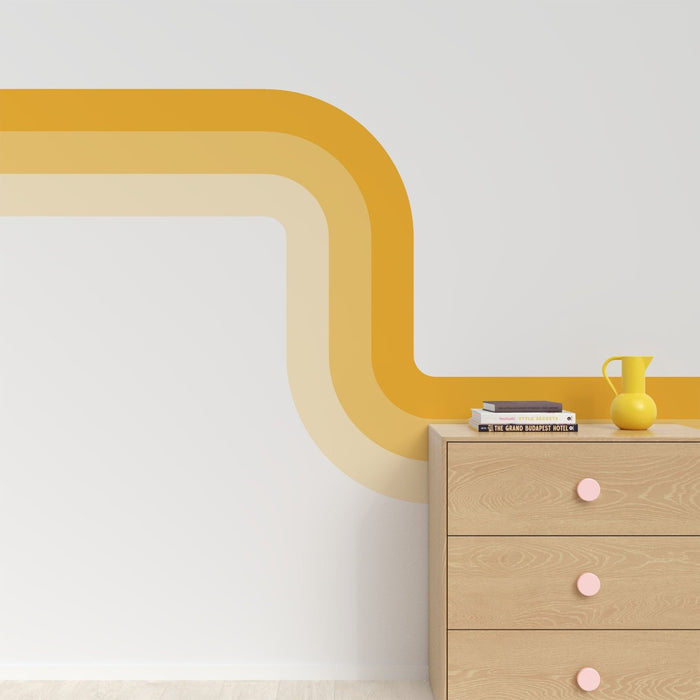 Triple Stripe Curves Wallpaper Border - Peel & Stick Wallpapers by Made of Sundays