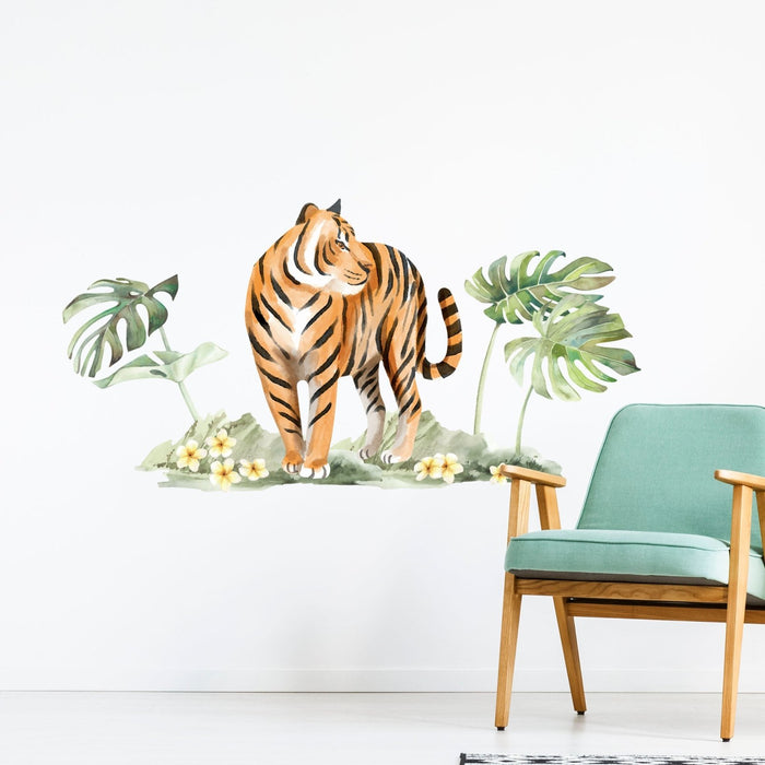 Jungle wall stickers with tigers, leopards and palms — Made of Sundays