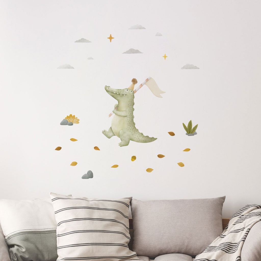 The cutest personalised Made rooms for Sundays kids wall sticker crocodile of —