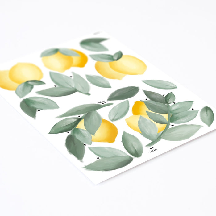 Zitronen und Blätter Wandaufkleber