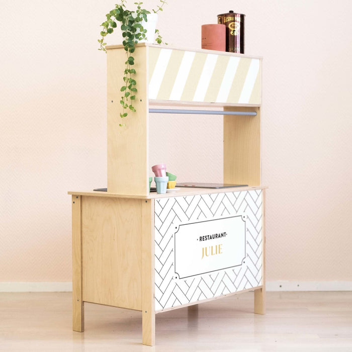 Personalisierte Café-Aufkleber für Ikea Duktig Spielküche