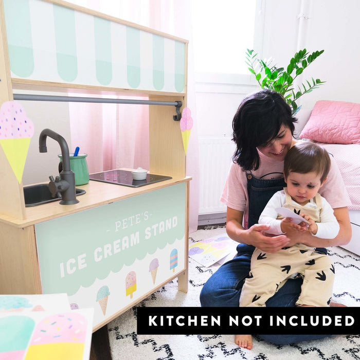 Pegatinas personalizadas para el puesto de helados de la cocina de juguete Ikea Duktig