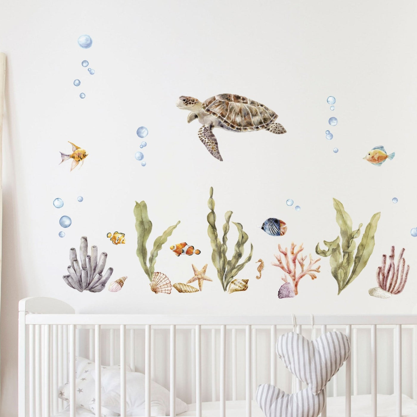 Beautiful watercolor Turtle, Sea Life wall stickers for kids rooms ...