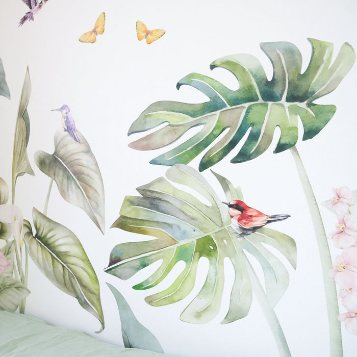 Sticker mural - Welcome to the Jungle - Leaves Watercolor