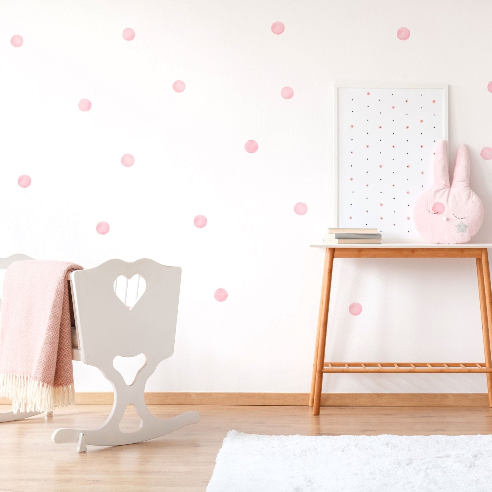 Pack of 80 Pink and Mint Green Watercolour Polka Dot Wall -  Finland